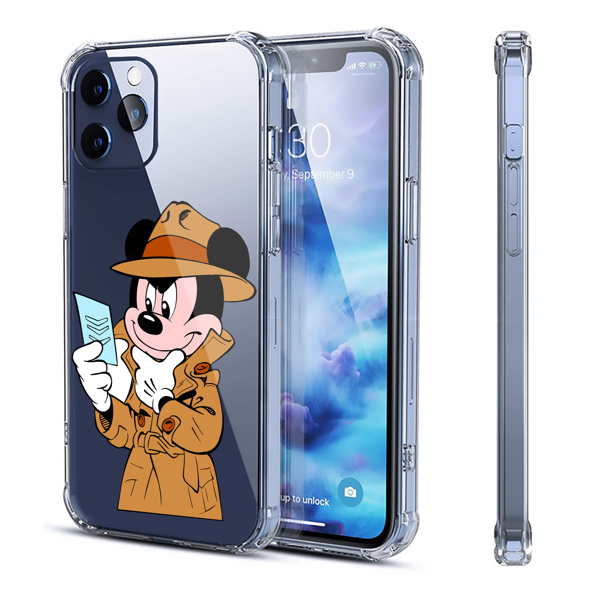 （画像用） ミッキーマウス Mickey Mouse 【iPhone 12シリーズ対応】透明スマホケース（クリアソフトケース）